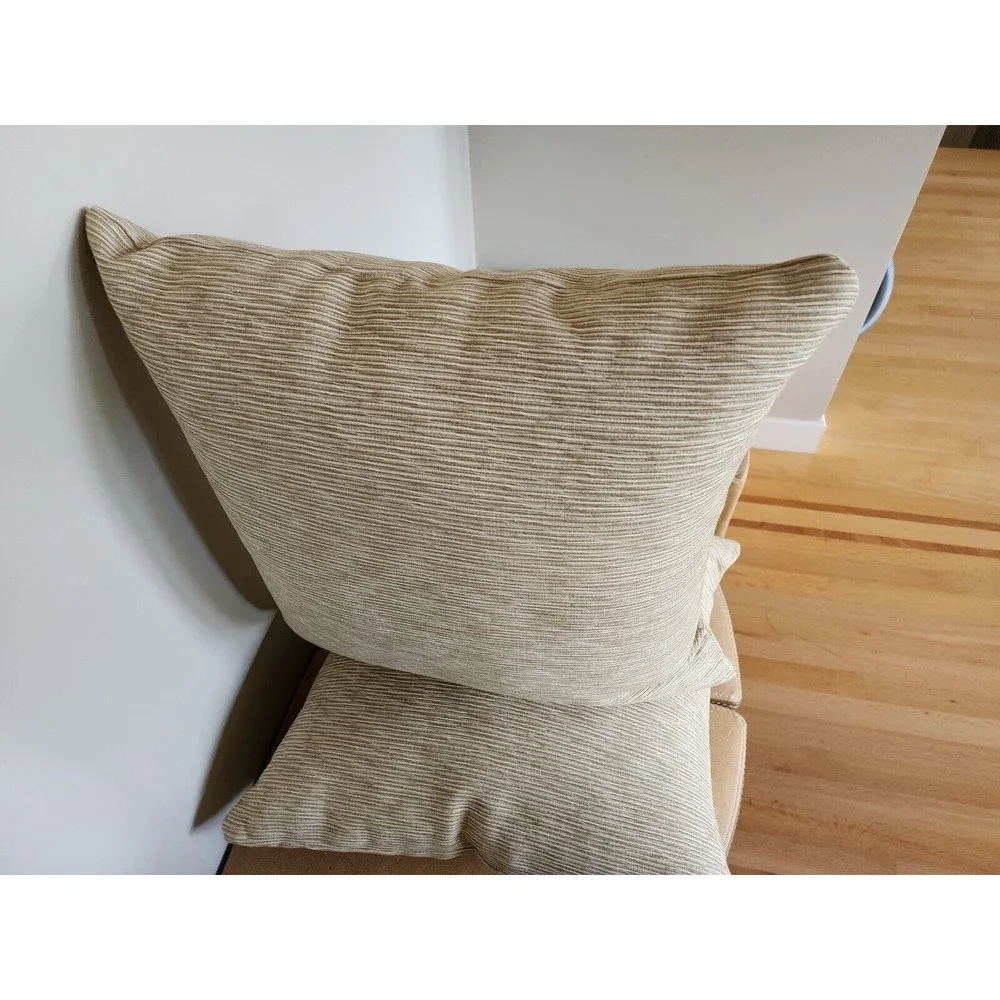 2 -‎ Roth & Tompkins Woven 20x20 Throw Pillow Covers Zippered Toffee Damask NEW